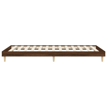 Small Single Brown Oak Bed Frame 75x190 cm - Engineered Wood