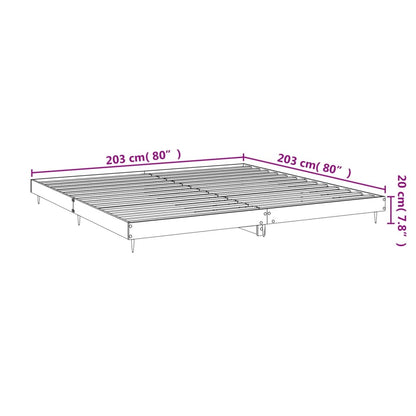 White Engineered Wood Bed Frame 200x200 cm - No Mattress Included