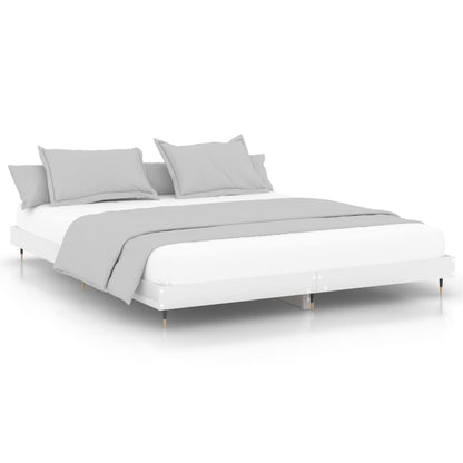 High Gloss White Super King Bed Frame 180x200 cm - Modern Design