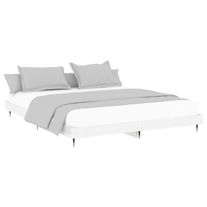 High Gloss White Super King Bed Frame 180x200 cm - Modern Design