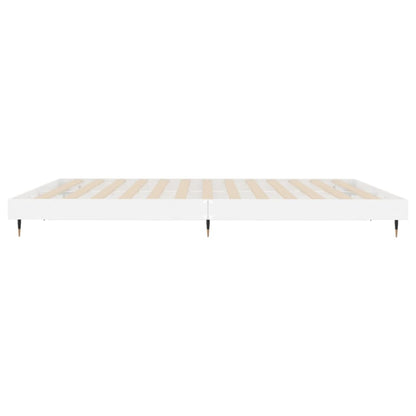 High Gloss White Super King Bed Frame 180x200 cm - Modern Design
