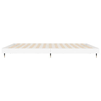 White Engineered Wood Bed Frame 120x200 cm - No Mattress Included