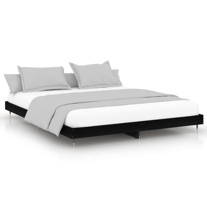 Black Engineered Wood Bed Frame - 120x200 cm (Mattress Not Included)