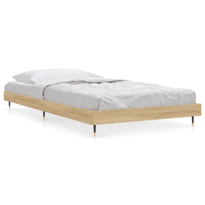 Sonoma Oak Bed Frame 100x200 cm - Engineered Wood, No Mattress
