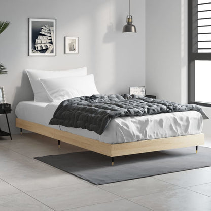 Sonoma Oak Bed Frame 100x200 cm - Engineered Wood, No Mattress