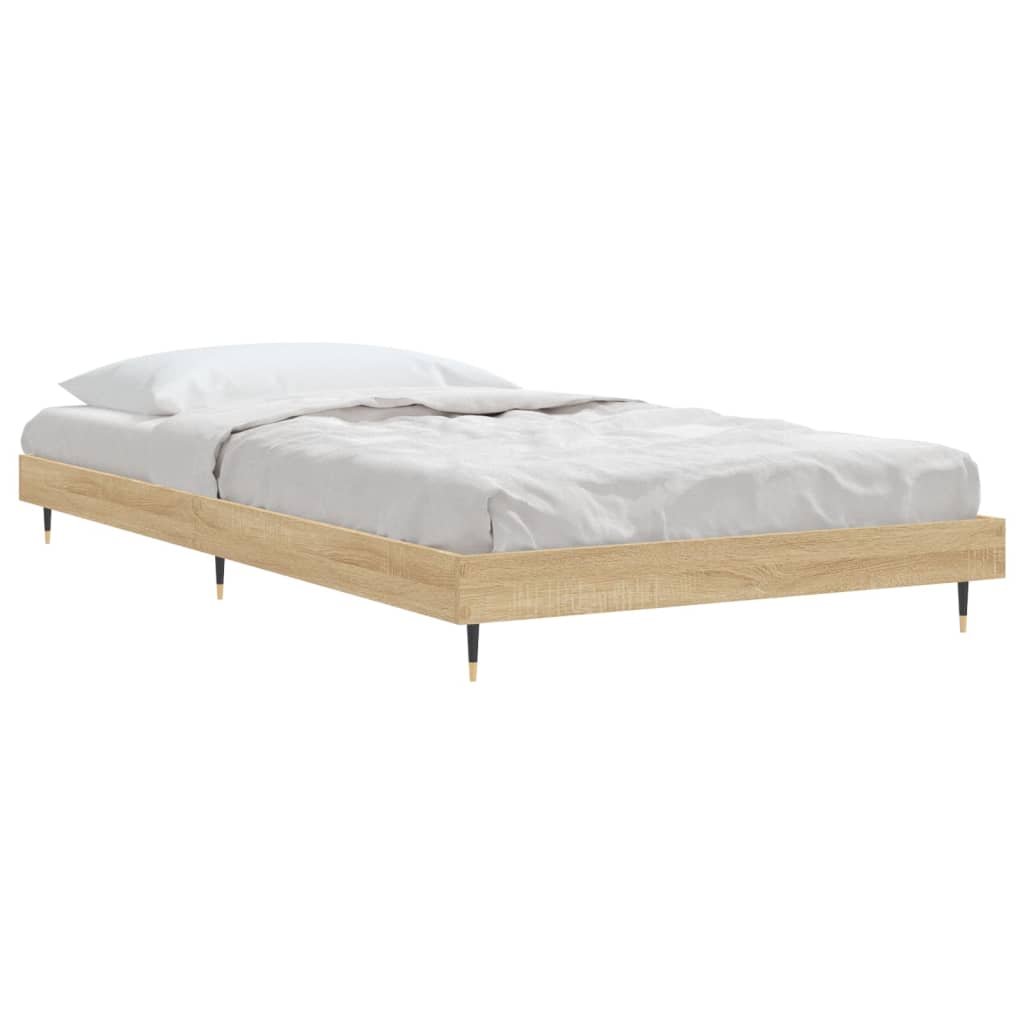 Sonoma Oak Bed Frame 100x200 cm - Engineered Wood, No Mattress