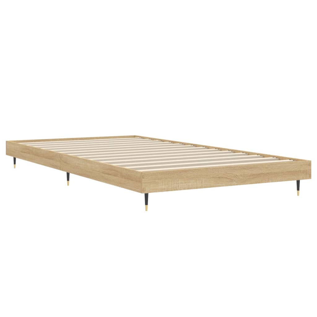Sonoma Oak Bed Frame 100x200 cm - Engineered Wood, No Mattress
