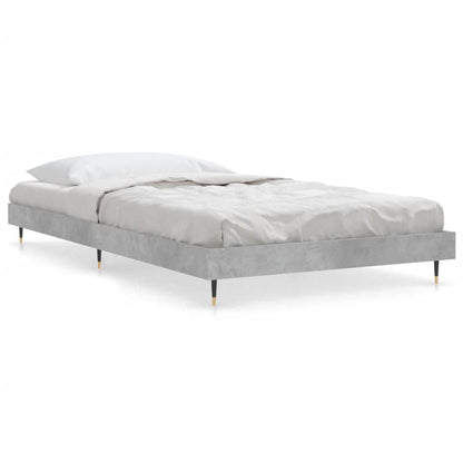 Concrete Grey Bed Frame 100x200 cm - Sturdy Steel Design