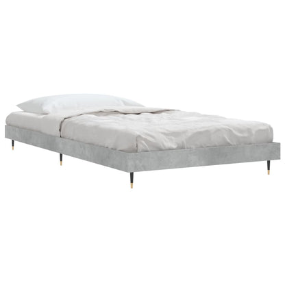 Concrete Grey Bed Frame 100x200 cm - Sturdy Steel Design