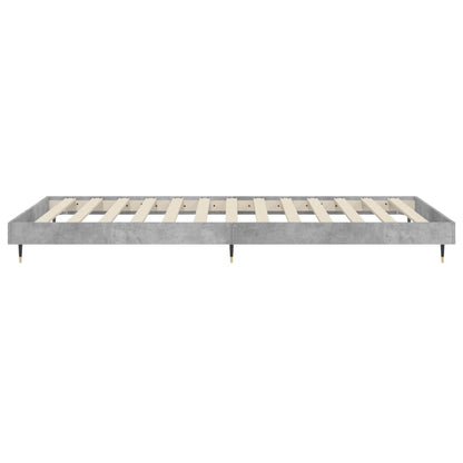 Concrete Grey Bed Frame 100x200 cm - Sturdy Steel Design