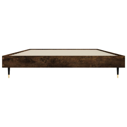 Smoked Oak Bed Frame 100x200 cm - Engineered Wood (No Mattress)
