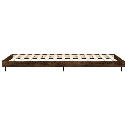 Smoked Oak Bed Frame 100x200 cm - Engineered Wood (No Mattress)