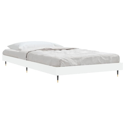 White Engineered Wood Bed Frame 90x200 cm (No Mattress)