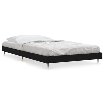 Black Engineered Wood Bed Frame 90x200 cm - No Mattress Included