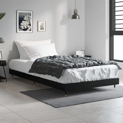 Black Engineered Wood Bed Frame 90x200 cm - No Mattress Included