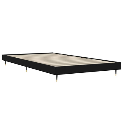 Black Engineered Wood Bed Frame 90x200 cm - No Mattress Included