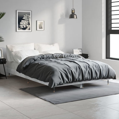 Concrete Grey Small Double Bed Frame 120x190 cm - No Mattress