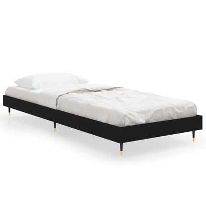 Black Engineered Wood Bed Frame, 75x190cm, Small Single, No Mattress