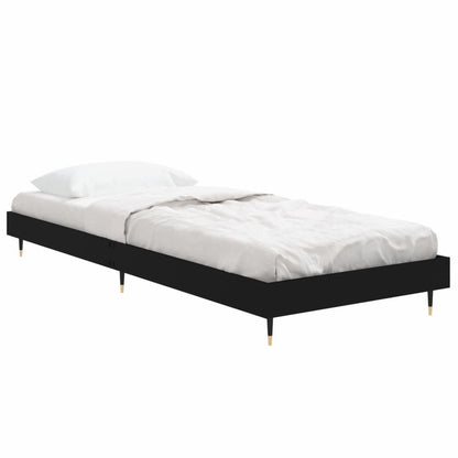 Black Engineered Wood Bed Frame, 75x190cm, Small Single, No Mattress