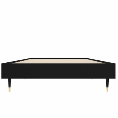Black Engineered Wood Bed Frame, 75x190cm, Small Single, No Mattress