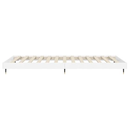 High Gloss White Small Single Bed Frame 75x190 cm - No Mattress