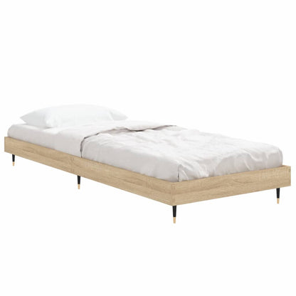 Compact Sonoma Oak Bed Frame 75x190 cm - Engineered Wood Design