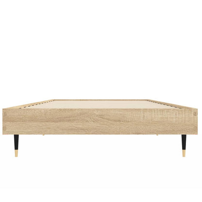 Compact Sonoma Oak Bed Frame 75x190 cm - Engineered Wood Design