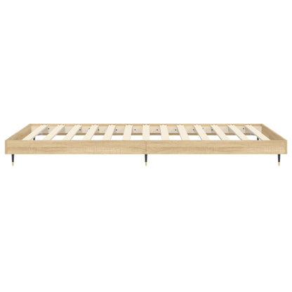 Compact Sonoma Oak Bed Frame 75x190 cm - Engineered Wood Design