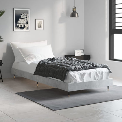 Concrete Grey Small Single Bed Frame 75x190 cm (No Mattress)