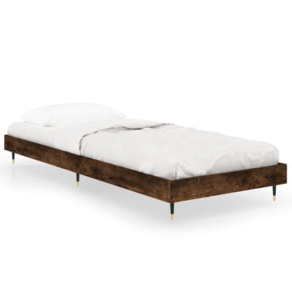 Smoked Oak Small Single Bed Frame 75x190cm - Engineered Wood