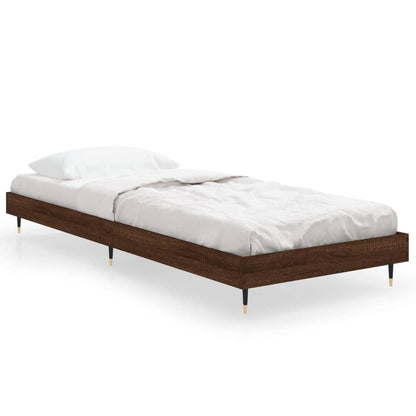 Small Single Brown Oak Bed Frame 75x190 cm - Engineered Wood
