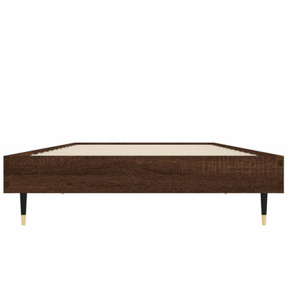 Small Single Brown Oak Bed Frame 75x190 cm - Engineered Wood