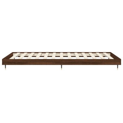 Small Single Brown Oak Bed Frame 75x190 cm - Engineered Wood