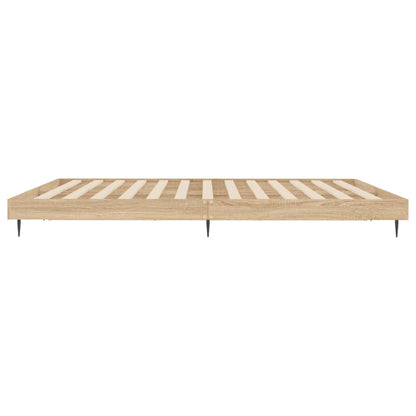 Sonoma Oak Engineered Wood Bed Frame 200x200 cm - No Mattress