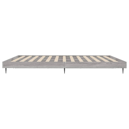 Grey Sonoma Engineered Wood Bed Frame 200x200 cm, No Mattress