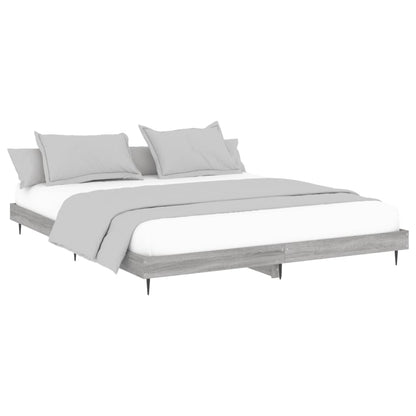 Super King Grey Sonoma Bed Frame 180x200 cm - Engineered Wood