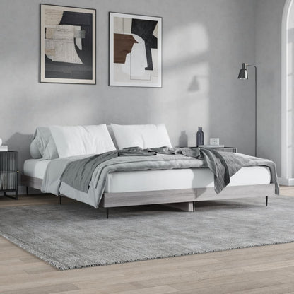 Super King Grey Sonoma Bed Frame 180x200 cm - Engineered Wood