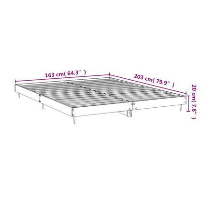 Sleek Black Engineered Wood Bed Frame 160x200 cm - No Mattress
