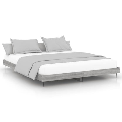 Elegant Grey Sonoma Engineered Wood Bed Frame 160x200 cm
