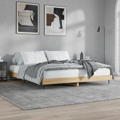 Sonoma Oak Bed Frame 120x200 cm - Engineered Wood, No Mattress