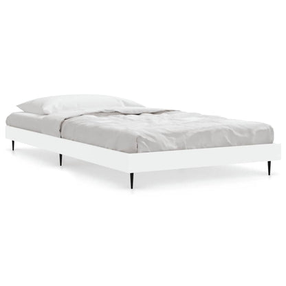 White Engineered Wood Bed Frame 100x200 cm (No Mattress)