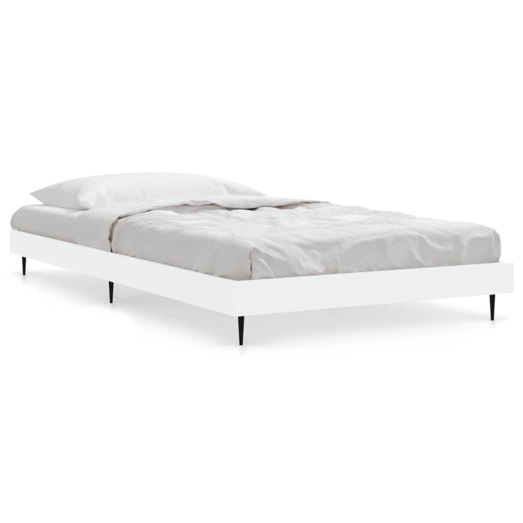 Bed Frame without Mattress White 100x200 cm Engineered Wood