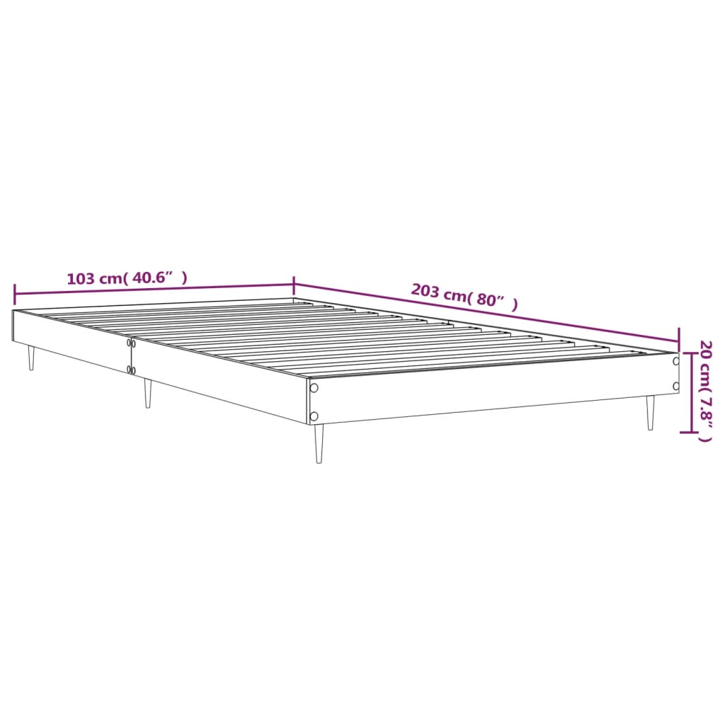 Bed Frame without Mattress White 100x200 cm Engineered Wood