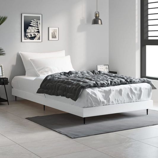 Bed Frame without Mattress White 100x200 cm Engineered Wood