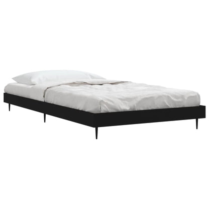 Sleek Black 100x200 cm Engineered Wood Bed Frame (No Mattress)