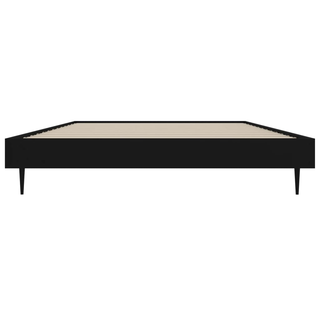 Sleek Black 100x200 cm Engineered Wood Bed Frame (No Mattress)