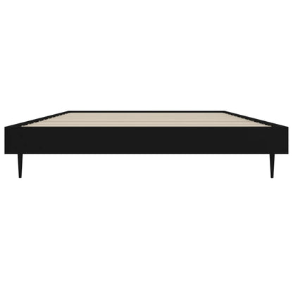 Sleek Black 100x200 cm Engineered Wood Bed Frame (No Mattress)