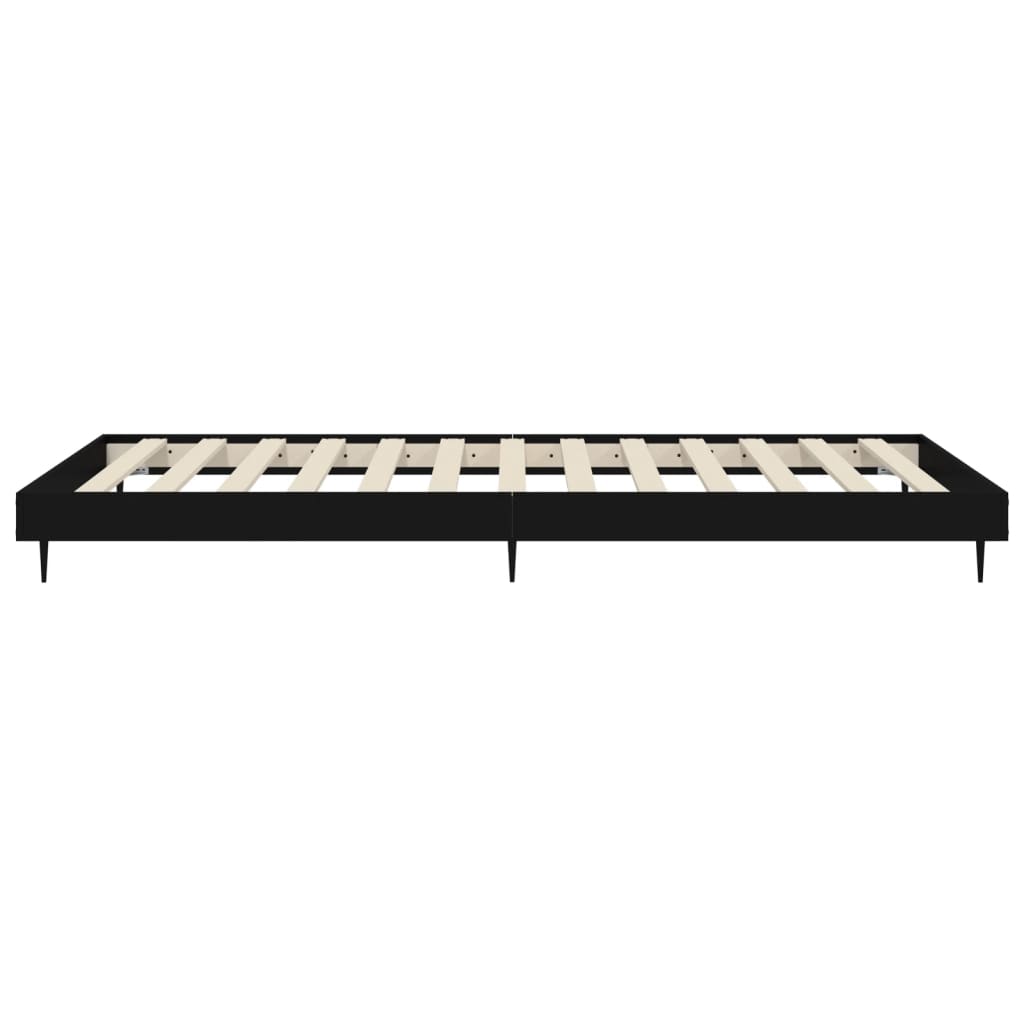 Sleek Black 100x200 cm Engineered Wood Bed Frame (No Mattress)