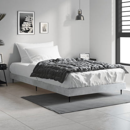 Concrete Grey Bed Frame Only, 100x200 cm - Modern & Stylish Design