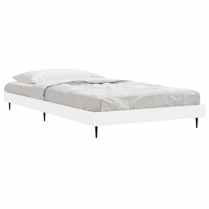 White Engineered Wood Bed Frame 90x200 cm (Mattress Not Included)